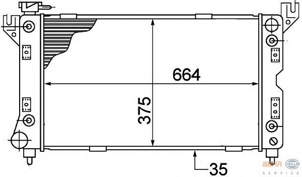 Radiador de esfriamento de motor 8MK376766521 HELLA