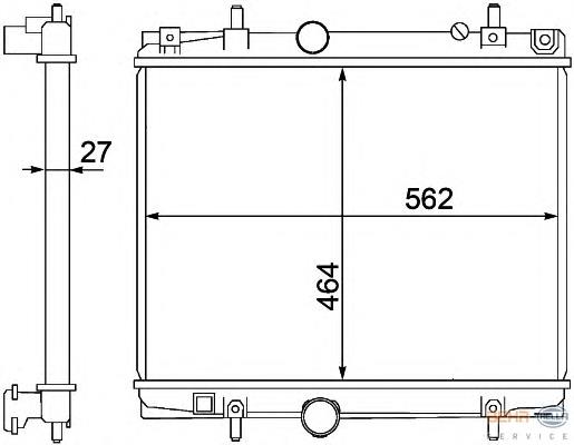 8MK376767141 HELLA radiador de esfriamento de motor