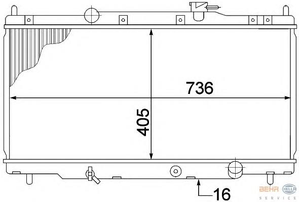 8MK 376 768-311 HELLA radiador de esfriamento de motor