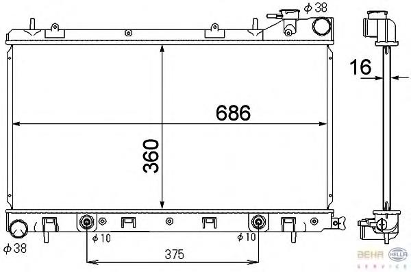 Radiador de esfriamento de motor para Subaru Forester (S11, SG)