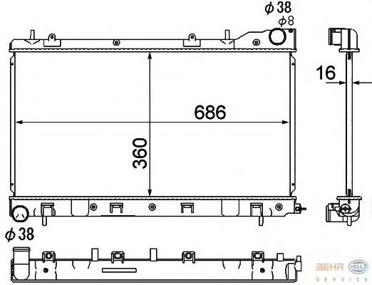 45119SA000 Subaru radiador de esfriamento de motor