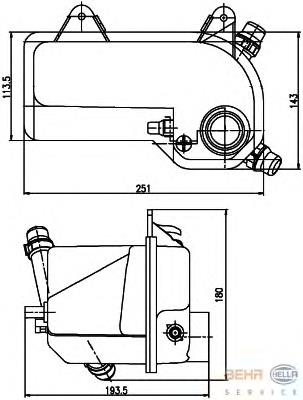 8MA376789721 HELLA tanque de expansão do sistema de esfriamento