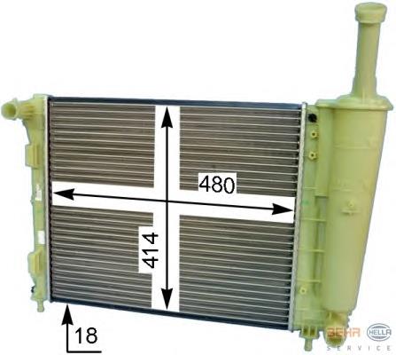 Radiador de esfriamento de motor para Fiat 500 (312)
