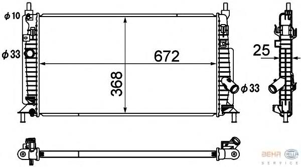 8MK376790411 HELLA radiador de esfriamento de motor