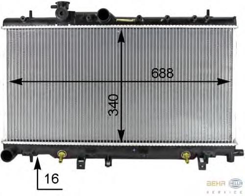 8MK376787661 HELLA radiador de esfriamento de motor