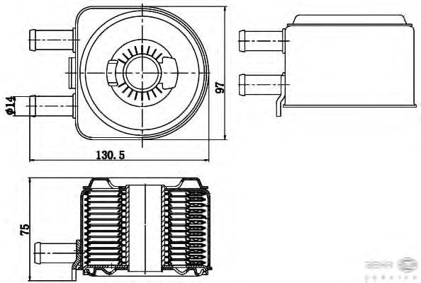 411701 Triclo radiador de óleo (frigorífico, debaixo de filtro)