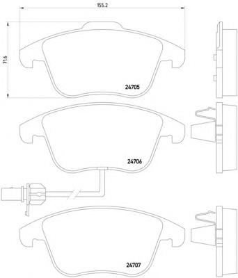 8DB355013861 HELLA sapatas do freio dianteiras de disco