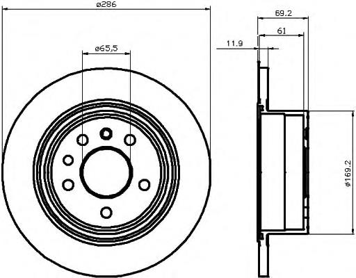 8DD355103741 HELLA disco do freio traseiro