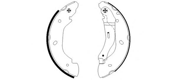 0 204 211 392 Bosch sapatas do freio traseiras de tambor, montadas com cilindros, kit