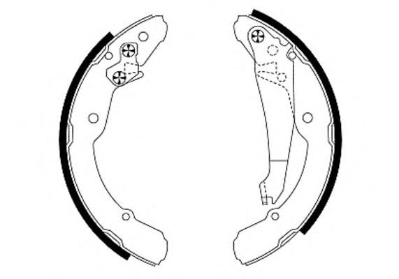 Sapatas do freio traseiras de tambor, montadas com cilindros, kit para Volkswagen Caddy (9U7)