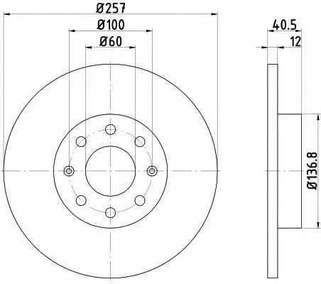 8DD355114351 HELLA disco do freio dianteiro