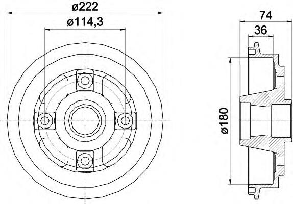 8DT355301-381 HELLA tambor do freio traseiro