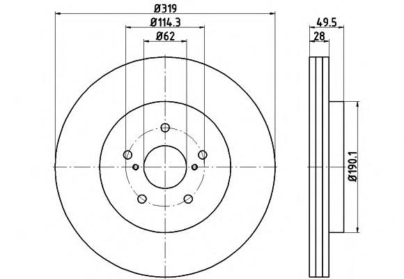 8DD355114-981 HELLA disco do freio dianteiro