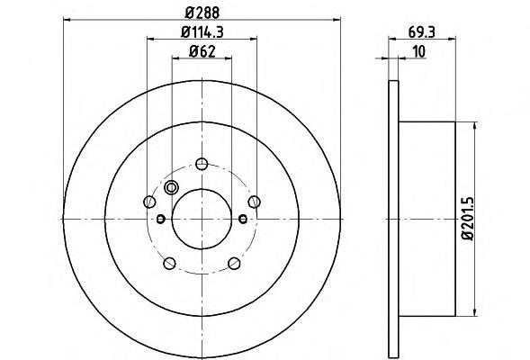 8DD 355 114-991 HELLA disco do freio traseiro