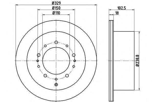 8DD355115061 HELLA disco do freio traseiro