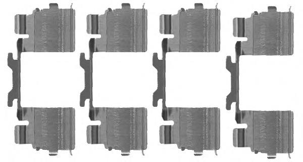 Kit de molas de fixação de sapatas de disco dianteiras 8DZ355205111 HELLA