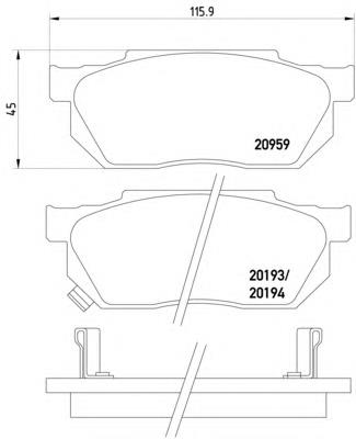 Sapatas do freio dianteiras de disco 5SP322 Samko