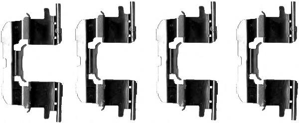 8DZ355202691 HELLA kit de molas de fixação de sapatas de disco dianteiras