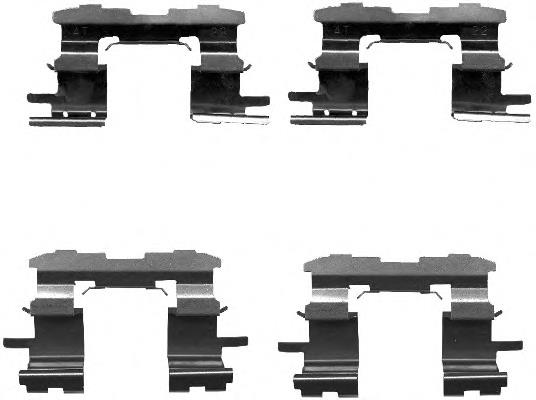 8DZ355203101 HELLA kit de molas de fixação de sapatas de disco dianteiras