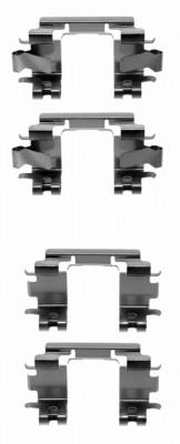 Kit de molas de fixação de sapatas de disco dianteiras 8DZ355202831 HELLA