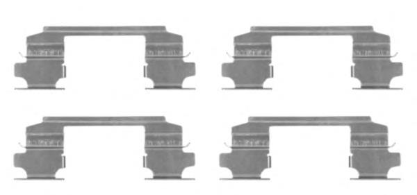 8DZ355203731 HELLA kit de molas de fixação de sapatas de disco dianteiras