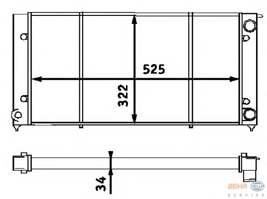 8MK376713304 HELLA Радиатор основной