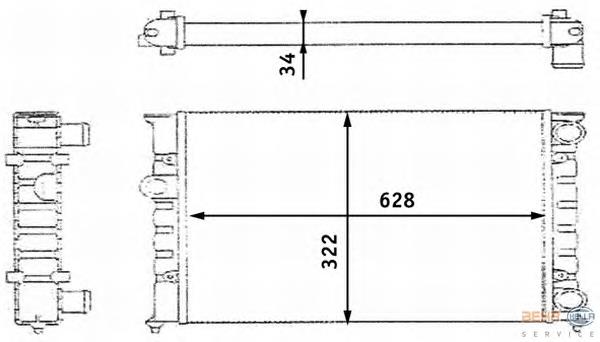 8MK376713424 HELLA radiador de esfriamento de motor