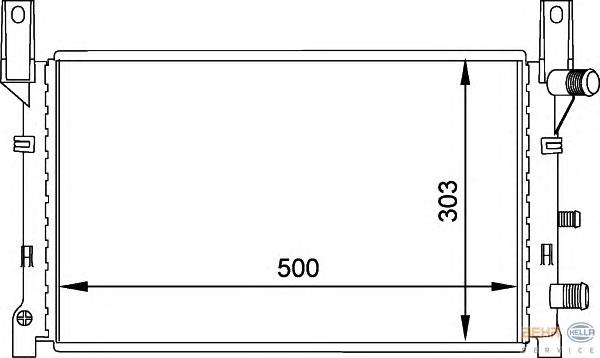 8MK376713411 HELLA radiador de esfriamento de motor