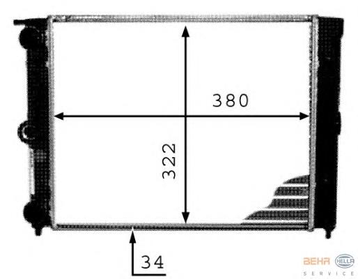 8MK376713344 HELLA radiador de esfriamento de motor