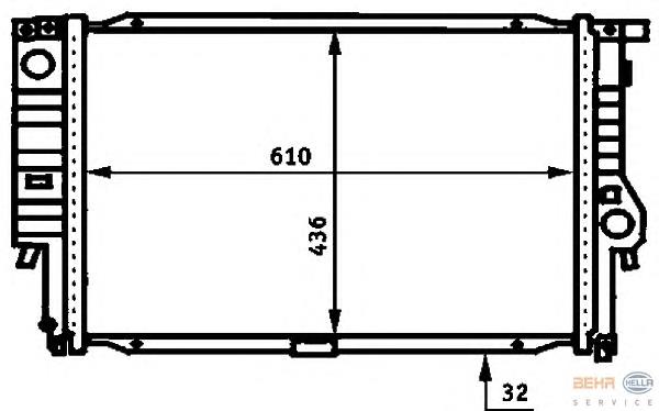 8mk376 713-201 HELLA radiador de esfriamento de motor