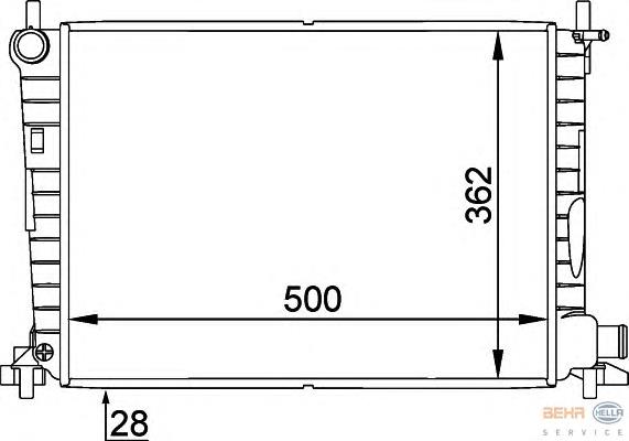 8MK376714244 HELLA radiador de esfriamento de motor