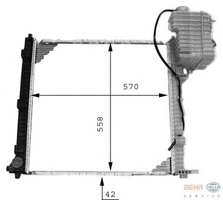 8MK 376 714-301 HELLA radiador de esfriamento de motor