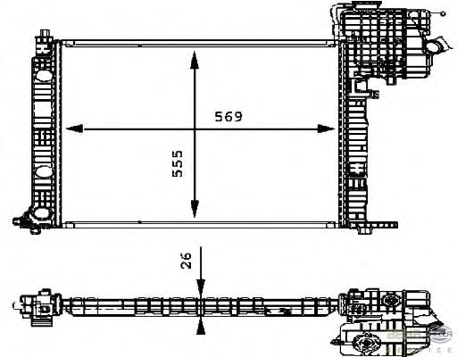 A6385013001 Mercedes radiador de esfriamento de motor