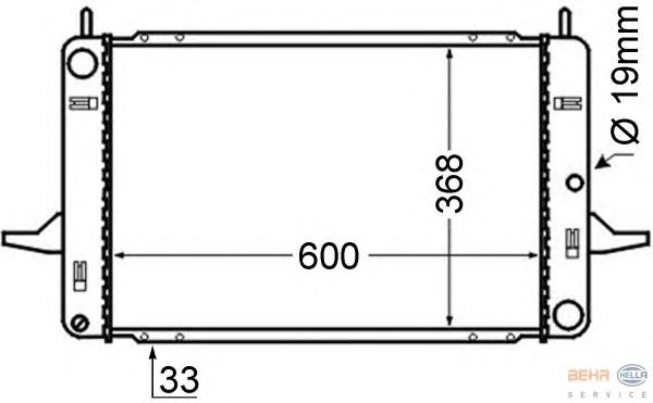 8MK376714121 HELLA radiador de esfriamento de motor