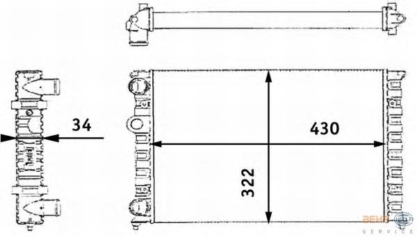 8MK376713741 HELLA radiador de esfriamento de motor