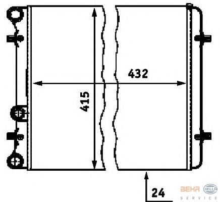 8MK 376 713-774 HELLA radiador de esfriamento de motor