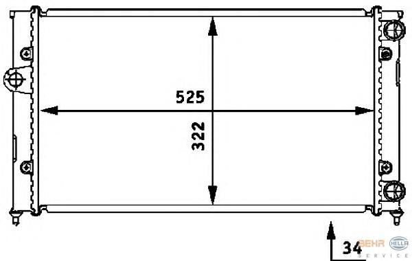 8MK376713764 HELLA radiador de esfriamento de motor