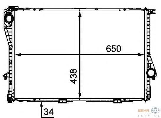 8MK 376 712-491 HELLA radiador de esfriamento de motor