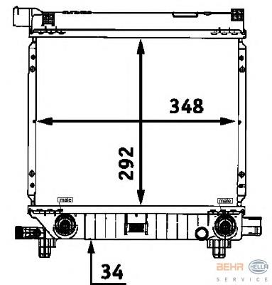 1245008303 Mercedes radiador de esfriamento de motor