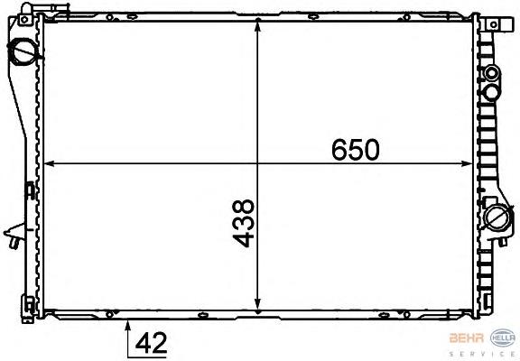 8MK376712231 HELLA radiador de esfriamento de motor