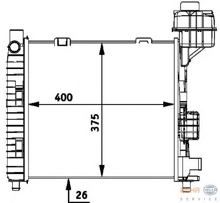 8MK 376 713-031 HELLA radiador de esfriamento de motor