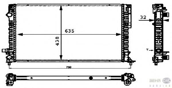 Radiador de aparelho de ar condicionado 8MK376712671 HELLA