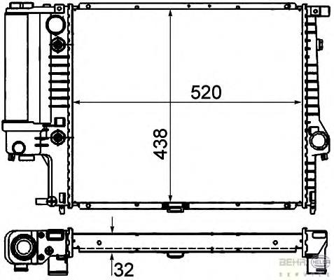 8MK376713101 HELLA radiador de esfriamento de motor