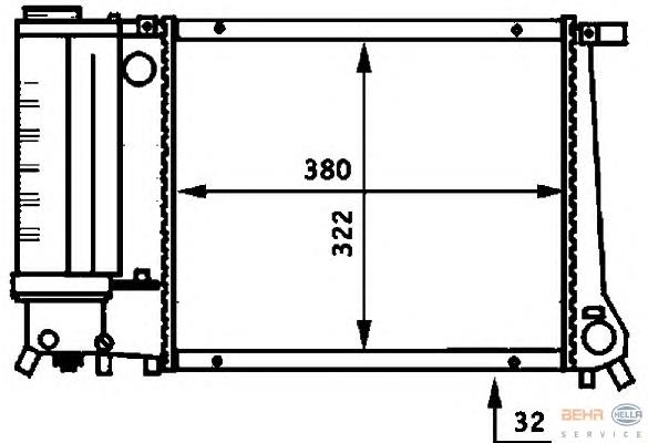 8MK376717221 HELLA radiador de esfriamento de motor