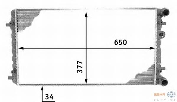 8MK376716611 HELLA radiador de esfriamento de motor