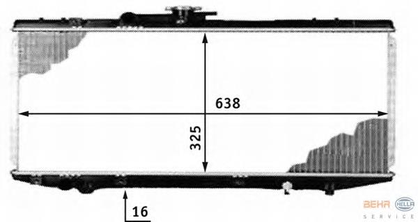 8MK376718381 HELLA radiador de esfriamento de motor