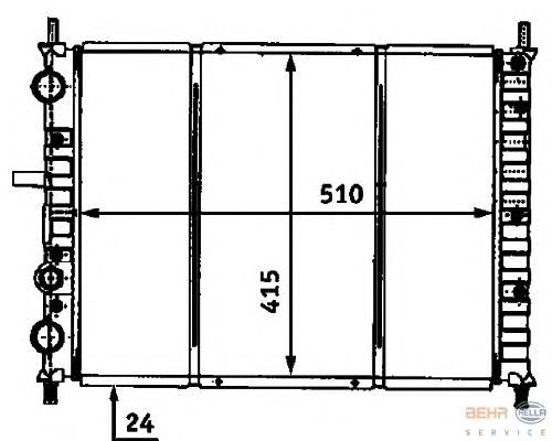 8MK376718201 HELLA radiador de esfriamento de motor