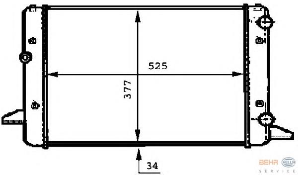 8MK376717741 HELLA radiador de esfriamento de motor