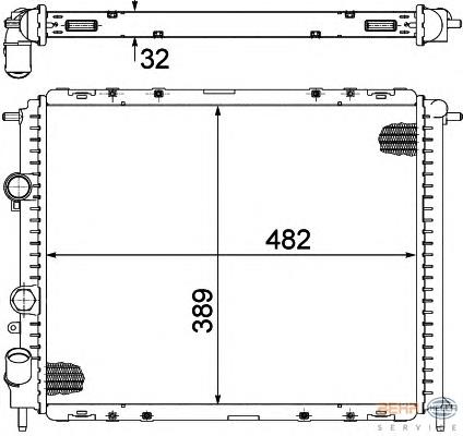 8MK376717791 HELLA radiador de esfriamento de motor