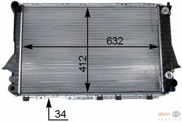 8MK376715264 HELLA radiador de esfriamento de motor